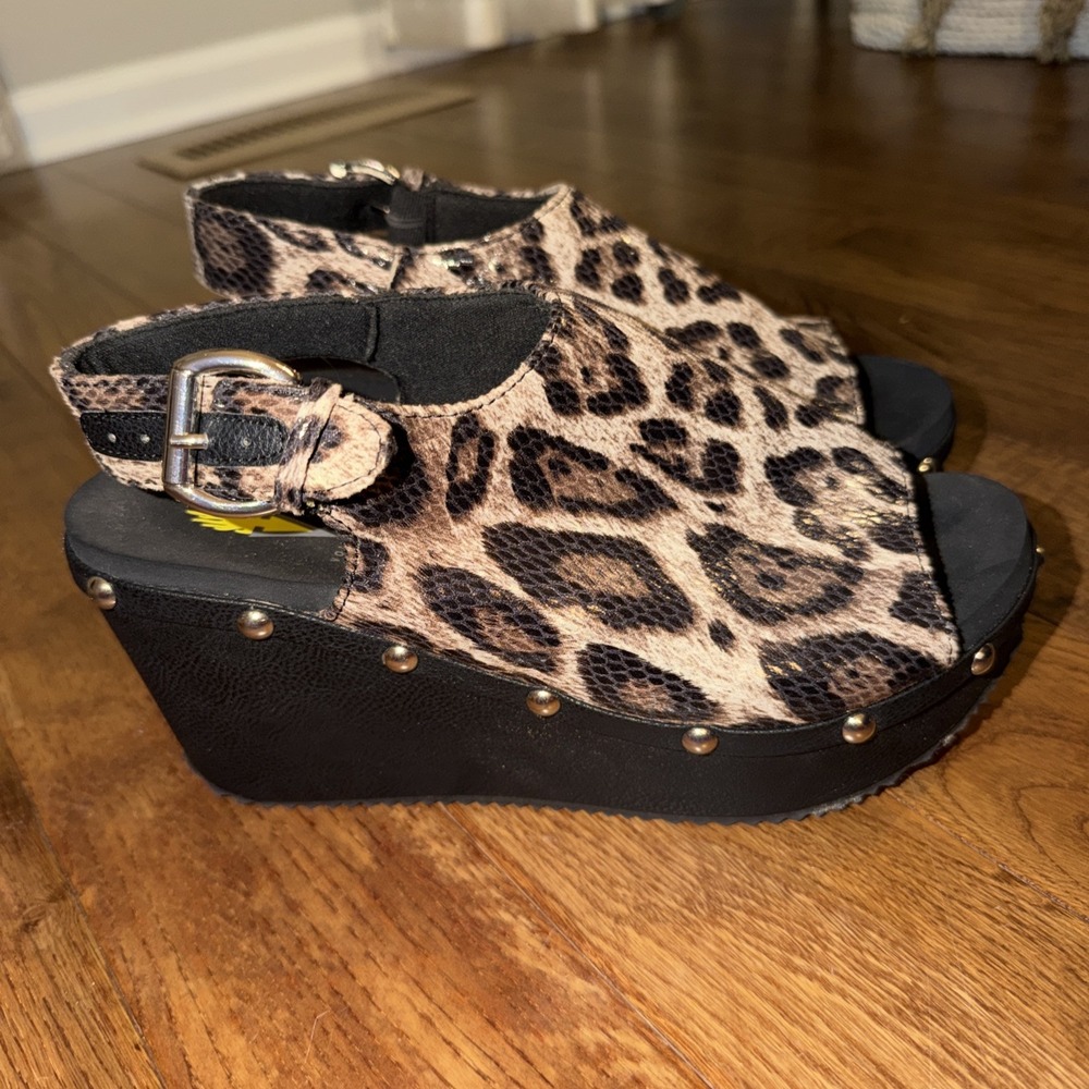 Volatile platform wedge sandals Shoes Cushioned Soft Comfortable Animal Print 8
